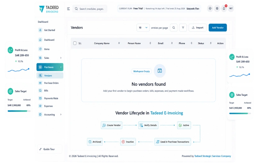 Tadeed Purchases Management Dashboard